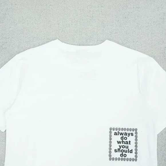 Always Branded White Simple Logo Short Sleeve T Shirt